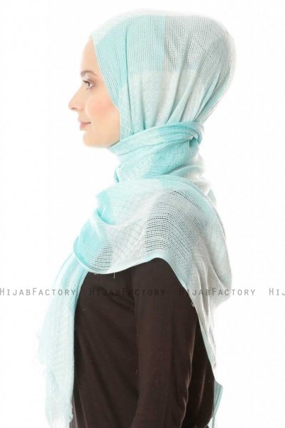 Necla - Grün Zweifarbig Hijab - Özsoy