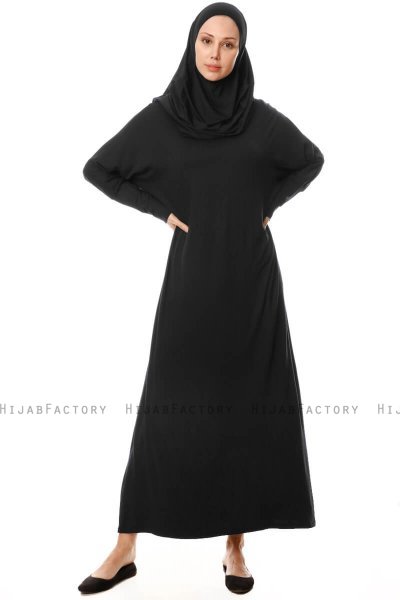 Nisa - Schwarz Gebetskleid - Miss Halima
