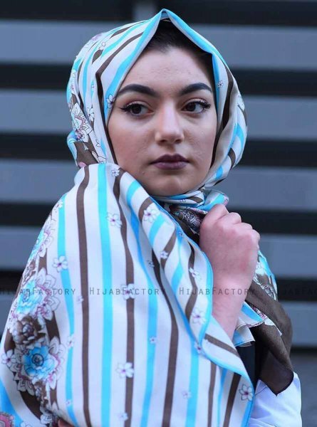 Niusha - Taupe Gemustert Voile Hijab