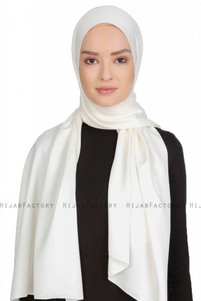 Nuray Glansig Offwhite Hijab 8A09a