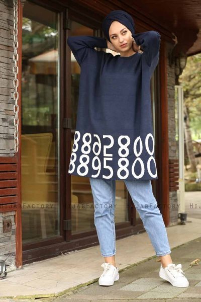 Nylah - Navy Blau Tunika - Lysa Studio