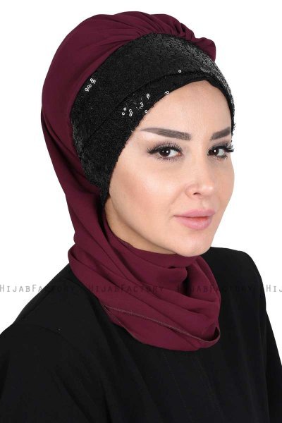 Olga - Pflaume & Schwarz Praktisch Hijab