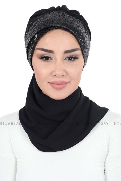 Olga - Schwarz & Schwarz Praktisch Hijab