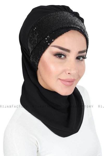 Olga - Schwarz & Schwarz Praktisch Hijab