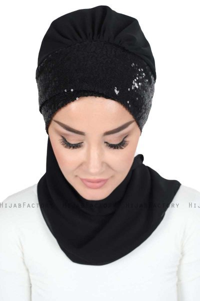 Olga - Schwarz & Schwarz Praktisch Hijab