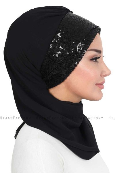 Olga - Schwarz & Schwarz Praktisch Hijab