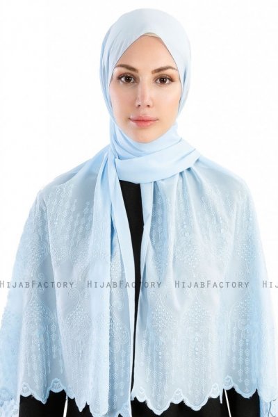 Özlem Ljusblå Hijab Sjal Madame Polo 130004-1