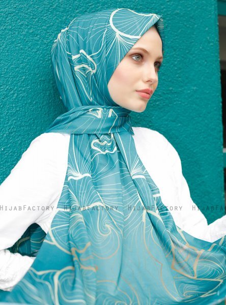 Pariza - Grün Gemustertes Hijab