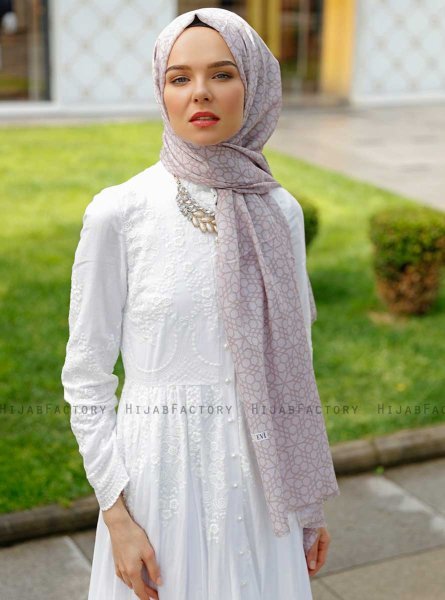 Pareesa - Taupe Gemustertes Hijab - Sal Evi