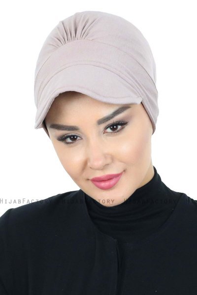 Sandra - Taupe Baumwolle Turban - Ayse Turban
