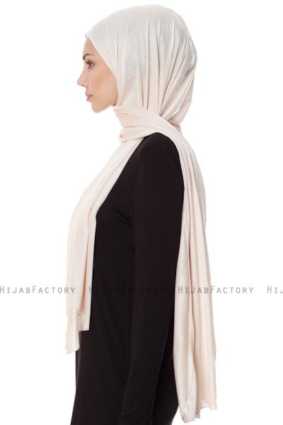 Seda - Beige Jersey Hijab - Ecardin