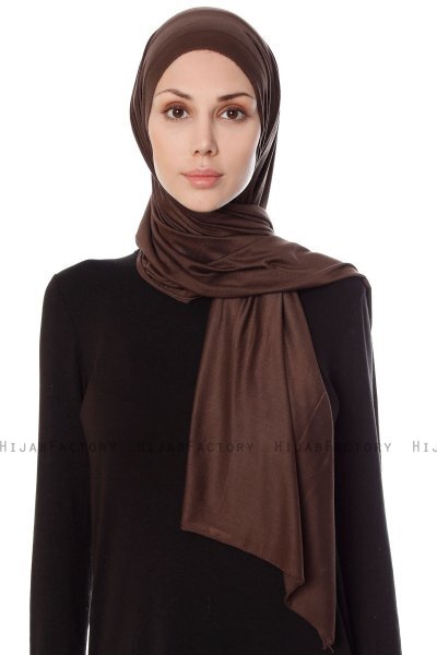 Seda - Braun Jersey Hijab - Ecardin