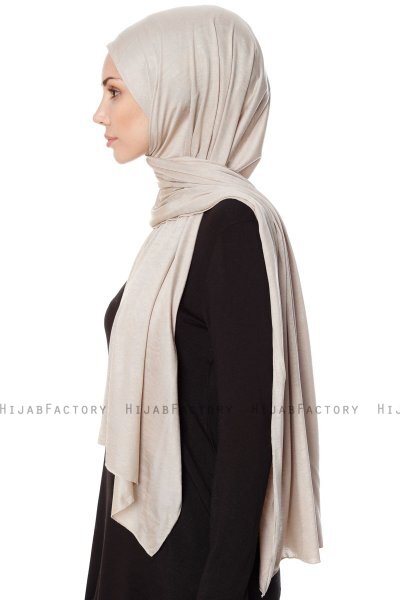 Seda - Helltaupe Jersey Hijab - Ecardin