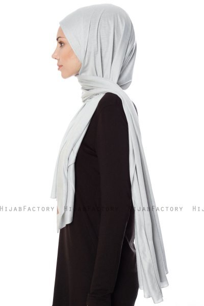 Seda - Hellgrau Jersey Hijab - Ecardin