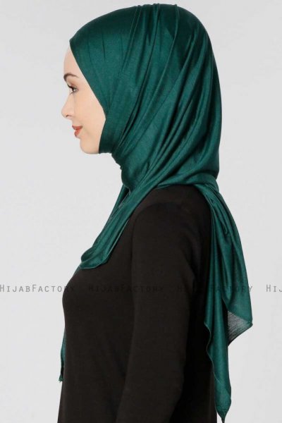 Seda Mörkgrön Jersey Hijab Sjal Ecardin 200221d