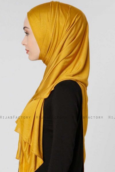 Seda Senapsgul Jersey Hijab Sjal Ecardin 200215d