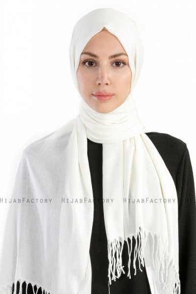 Selin Offwhite Pashmina Hijab Sjal Özsoy 160236-1