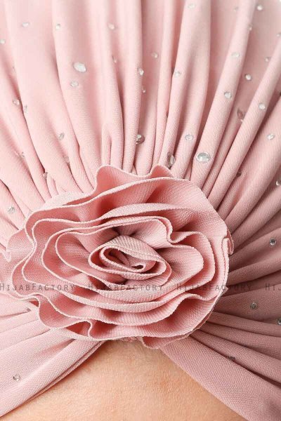 Shereen - Altrosa Crepe Chiffon Turban - Sehr-i Sal