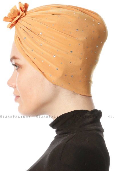 Shereen - Gelb Crepe Chiffon Turban - Sehr-i Sal