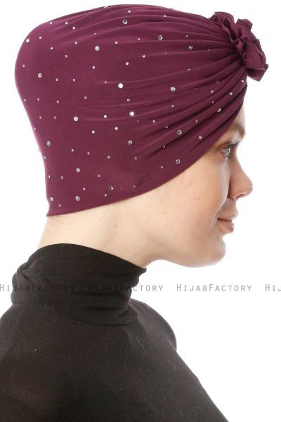 Shereen - Lila Crepe Chiffon Turban - Sehr-i Sal