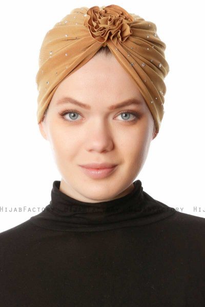 Shereen - Senf Crepe Chiffon Turban - Sehr-i Sal