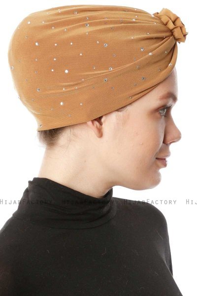 Shereen - Senf Crepe Chiffon Turban - Sehr-i Sal