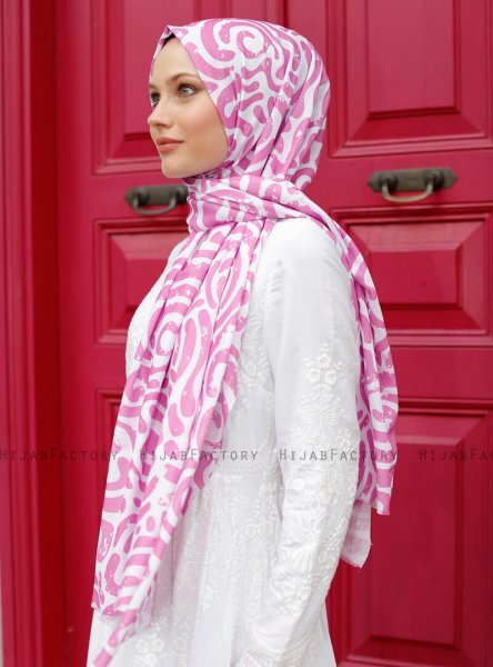 Yumna - Rosa Gemustertes Hijab