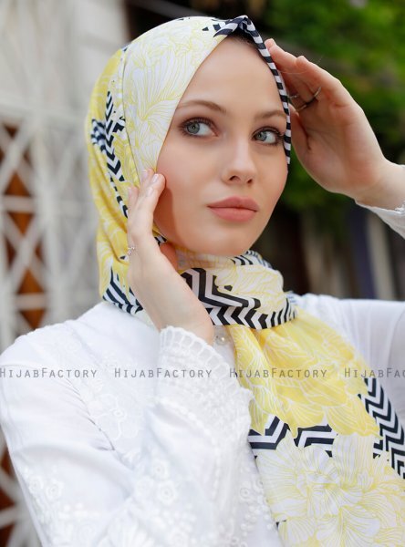 Yumna - Gelb Gemustertes Hijab