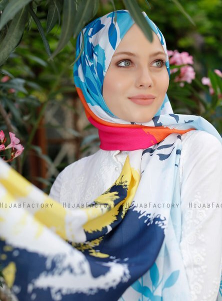 Yumna - Türkis Gemustertes Hijab