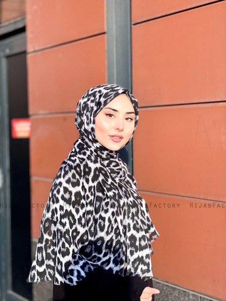 Soda - Schwarz Gemustert Baumwolle Hijab - Mirach