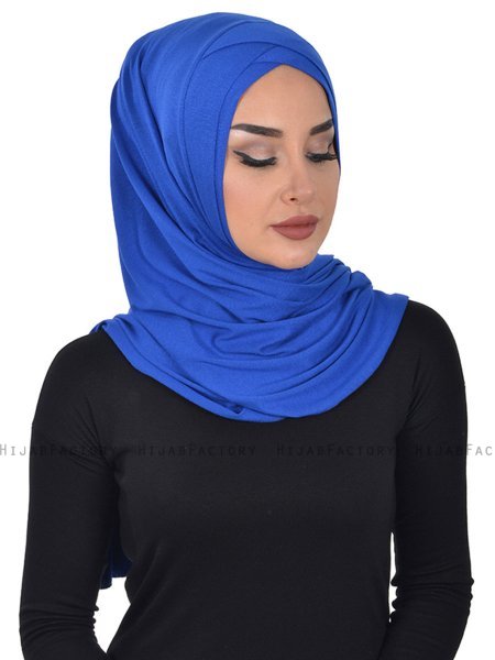 Sofia - Blau Baumwolle Praktisch Hijab