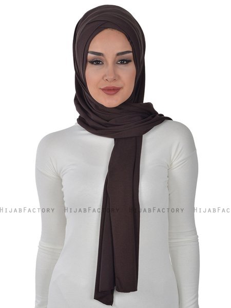 Sofia - Braun Baumwolle Praktisch Hijab