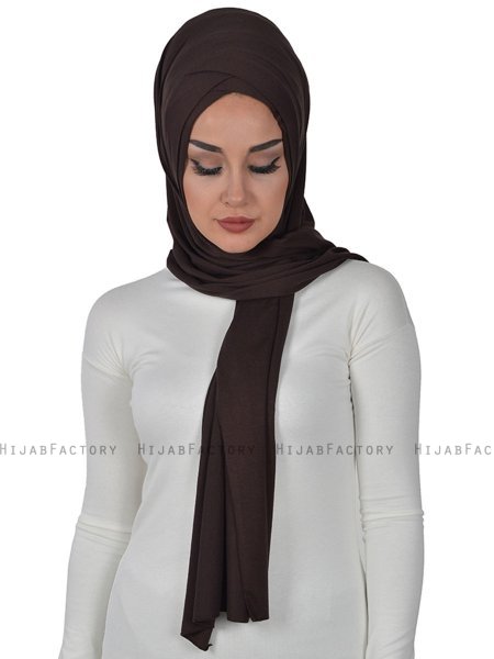 Sofia - Braun Baumwolle Praktisch Hijab
