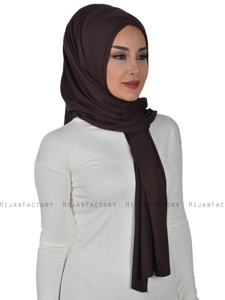 Sofia - Braun Baumwolle Praktisch Hijab