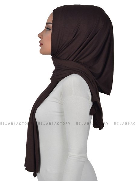 Sofia - Braun Baumwolle Praktisch Hijab