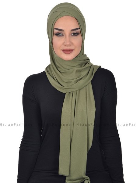 Sofia - Khaki Baumwolle Praktisch Hijab