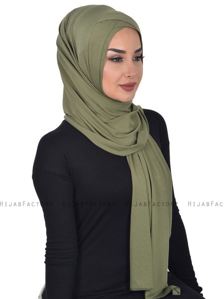 Sofia - Khaki Baumwolle Praktisch Hijab