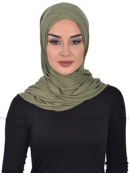 Sofia - Khaki Baumwolle Praktisch Hijab