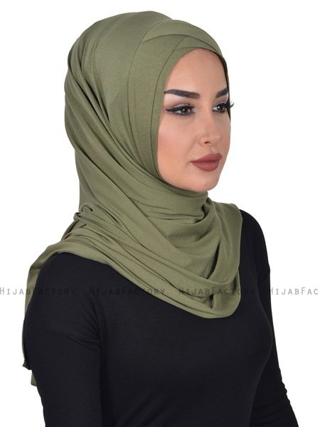 Sofia - Khaki Baumwolle Praktisch Hijab