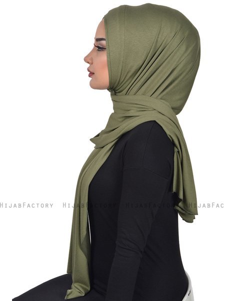 Sofia - Khaki Baumwolle Praktisch Hijab