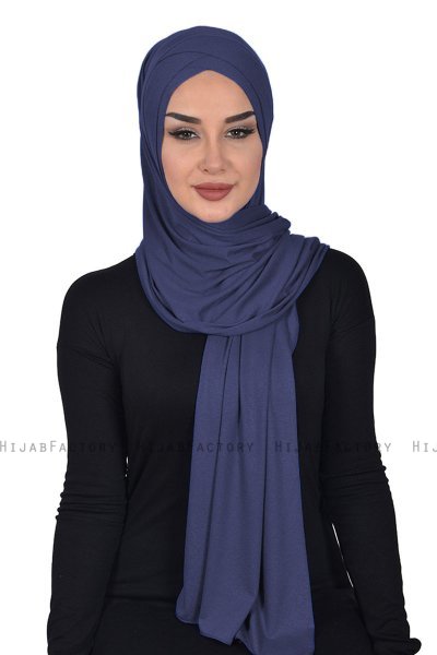 Sofia - Navy Blau Baumwolle Praktisch Hijab