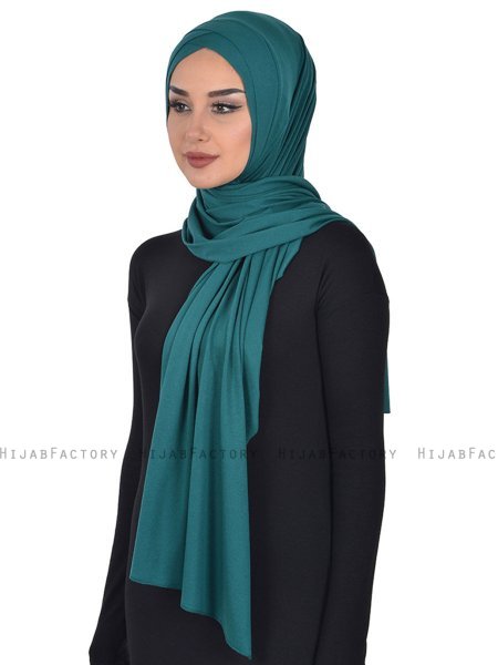 Sofia - Dunkelgrün Baumwolle Praktisch Hijab