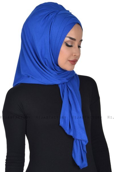 Tamara - Blau Baumwolle Praktisch Hijab