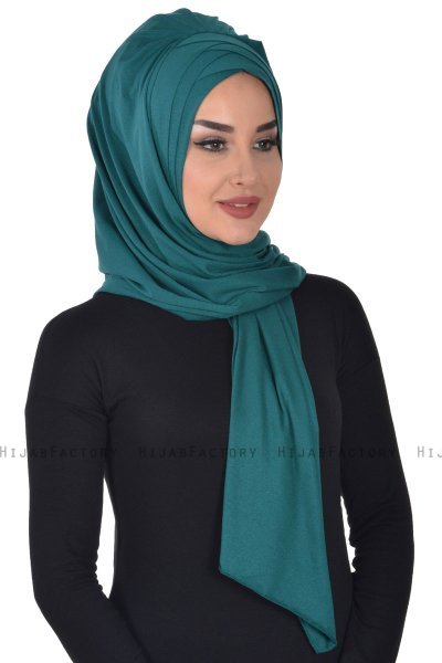 Tamara - Dunkelgrün Baumwolle Praktisch Hijab