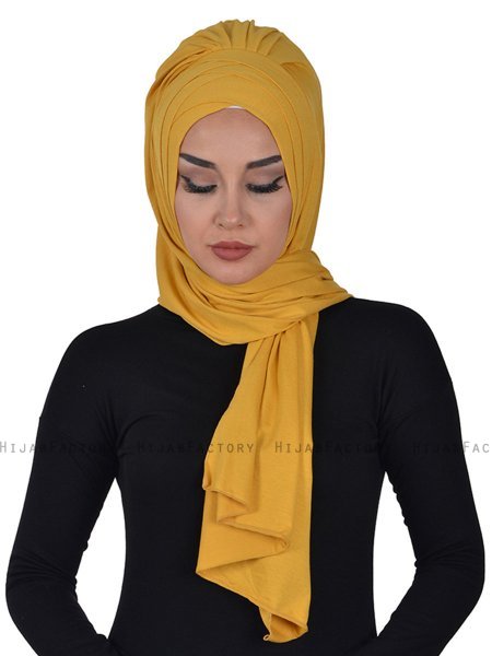 Tamara - Senf Baumwolle Praktisch Hijab