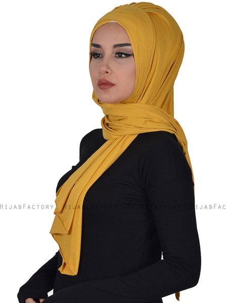 Tamara - Senf Baumwolle Praktisch Hijab