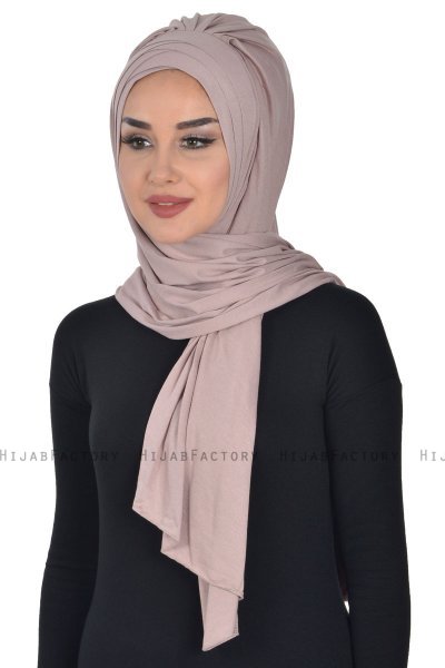 Tamara - Taupe Baumwolle Praktisch Hijab