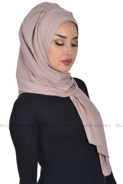 Tamara - Taupe Baumwolle Praktisch Hijab