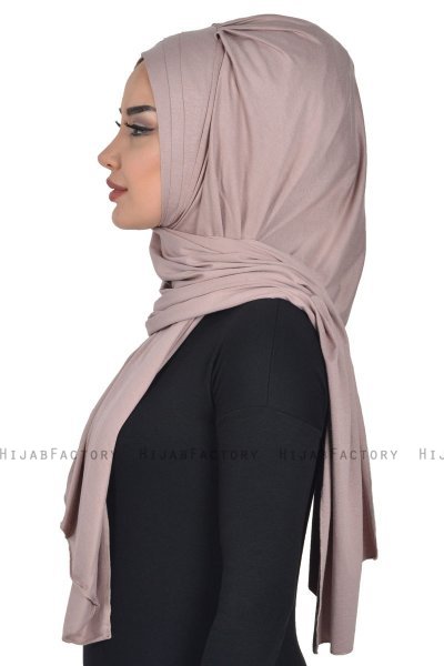Tamara - Taupe Baumwolle Praktisch Hijab