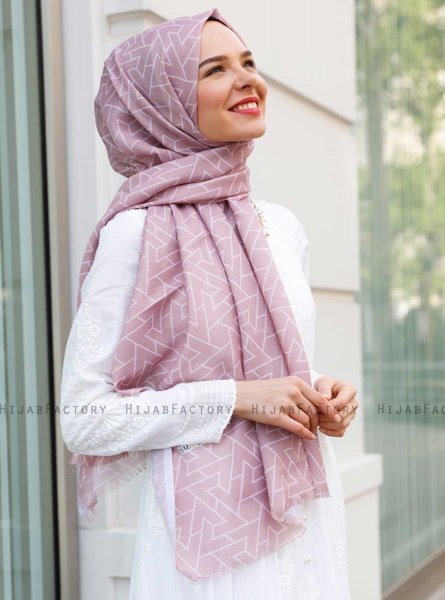 Tharaa - Rosa Gemustertes Hijab - Sal Evi
